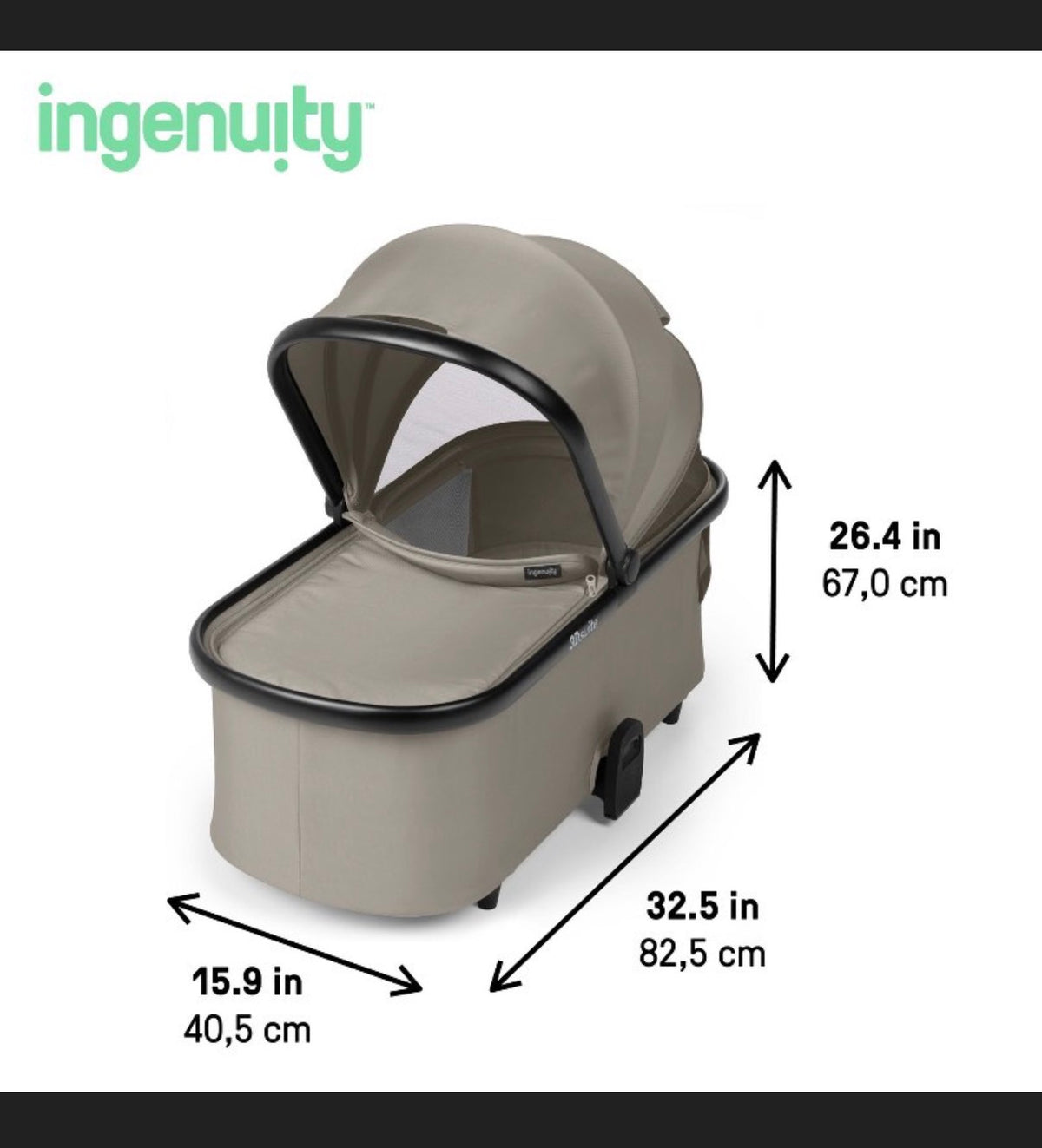 Ingenuity 3D Suite DualDock Carry Cot Portable Baby Bassinet for Stand or Stroller (Beige) (New in Box)