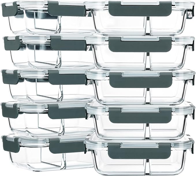 MMCIRCO 10 PK GLASS MEAL PREP CONTAINERS