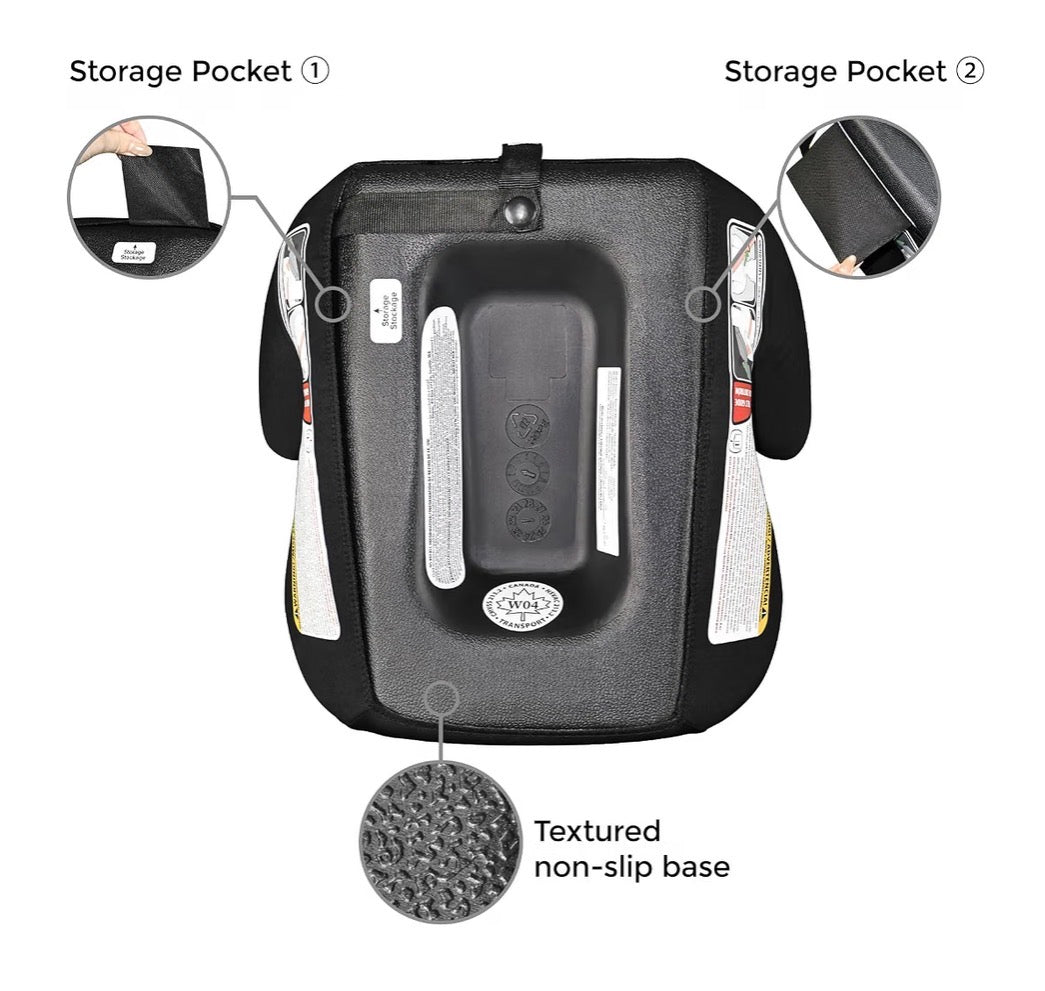 Diono Solana Lite Backless Booster Car Seat, Lightweight & Portable for Travel, Machine Washable Covers, 40-100lbs (Black) (New in Box)