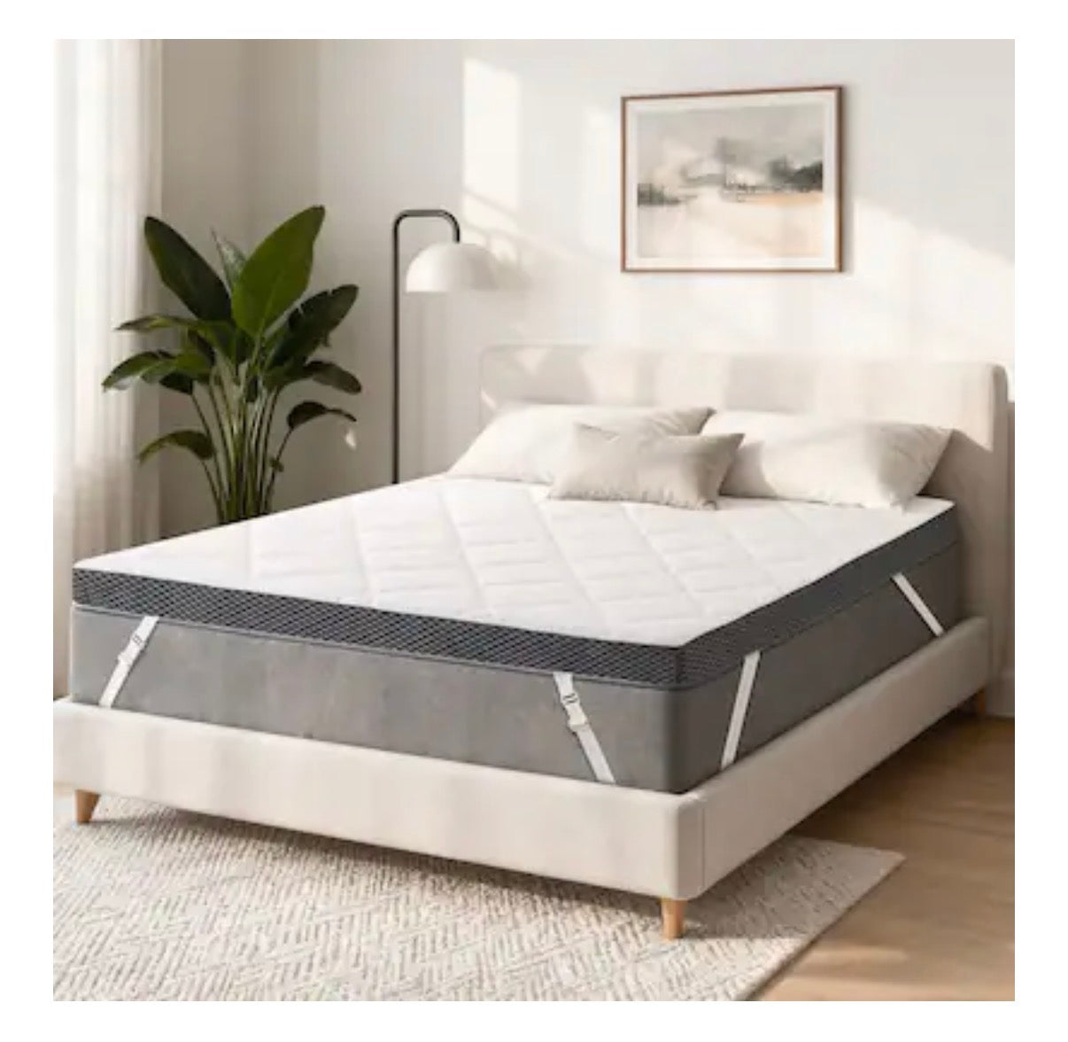3 Inch Twin Sized Memory Foam Mattress Topper - Pressure Relief Toppers with Washable Cover and High-Density Foam (White) (New in Box)