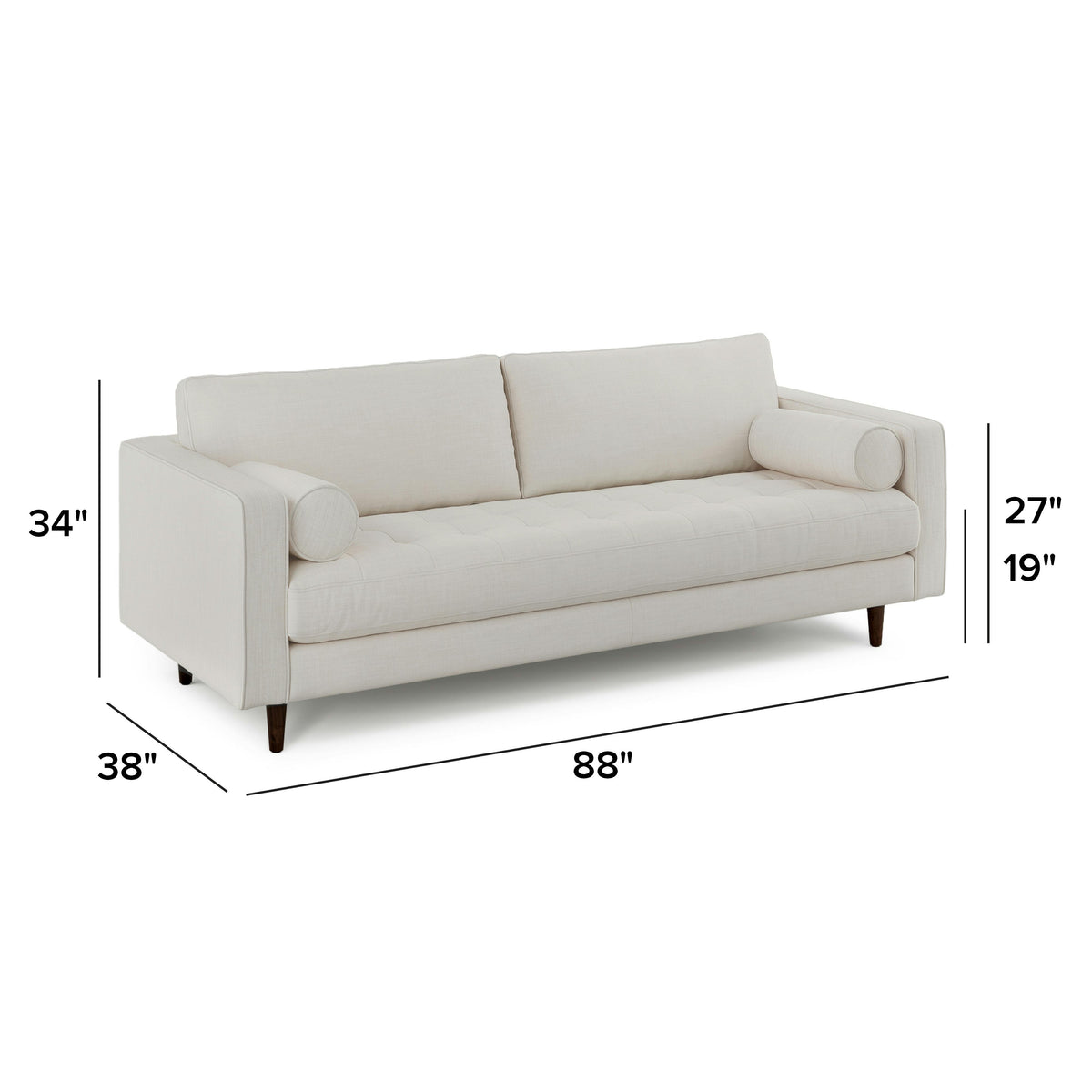 Sven 88" Tufted Sofa - Ratine Buff
