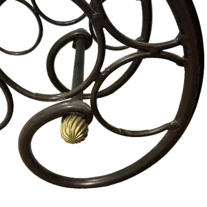 Wrought Iron Glass Top Wine Rack