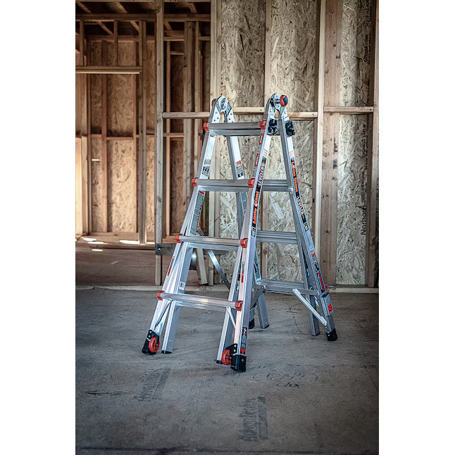 Little Giant Ladders Leveler M17 with Leg Levelers 18-ft Reach Type 1A - 300 lbs. Load Capacity Telescoping Multi-Position Ladder