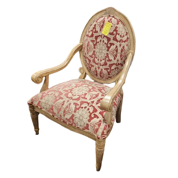 French Country Round Back Floral Design Arm Chair