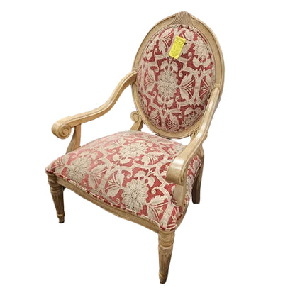 French Country Round Back Floral Design Arm Chair
