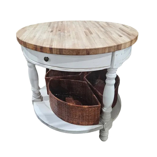 Farmhouse-Style Round Freestanding Island