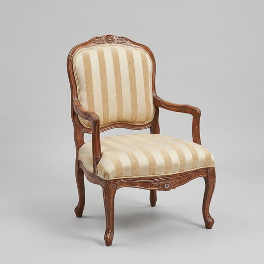 French Style Upholstered Open Armchair
