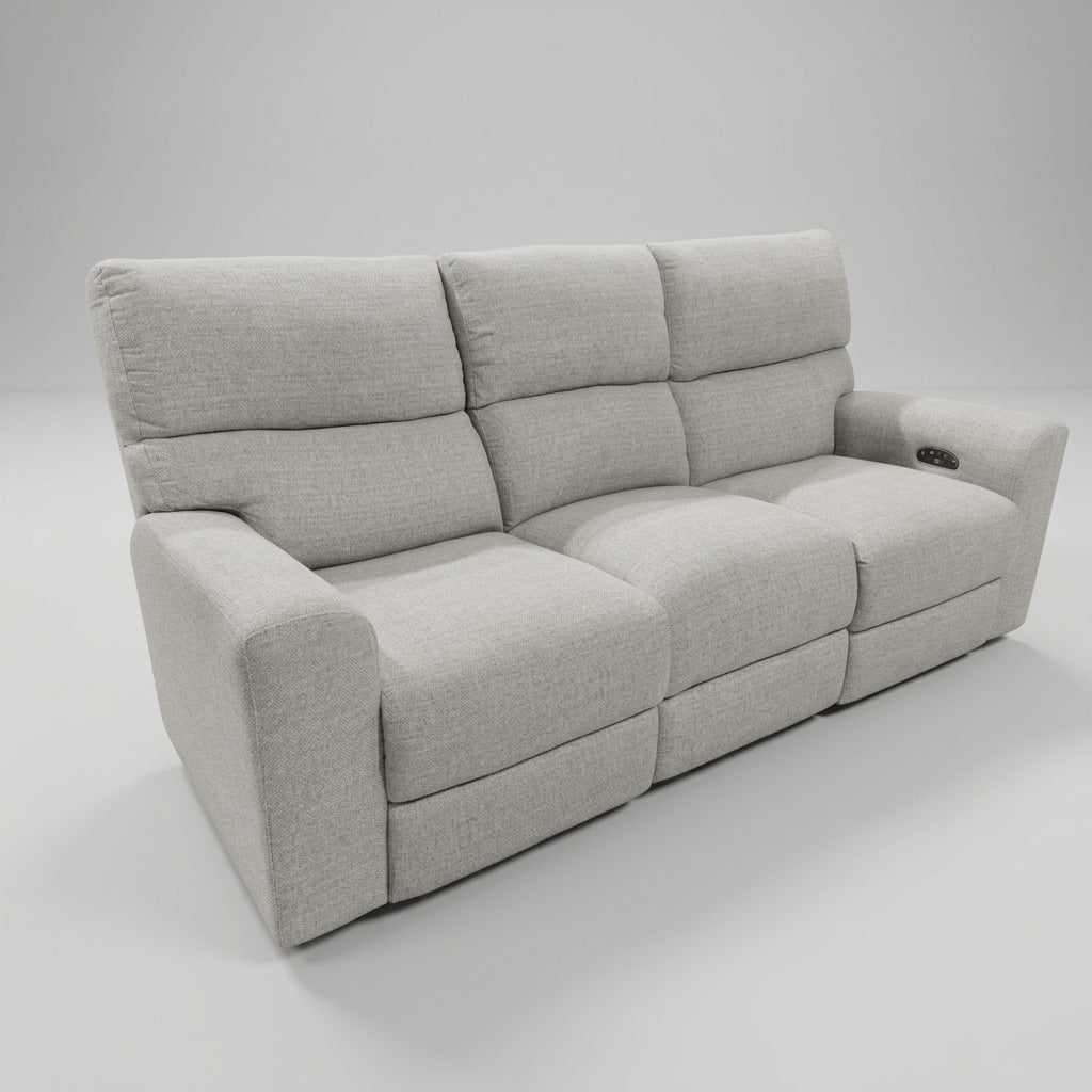 Light Gray Power Recliner Sofa