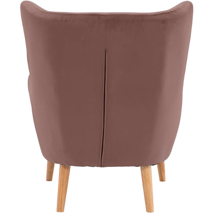 Velvet Wingback Accent Chair (Mauve)