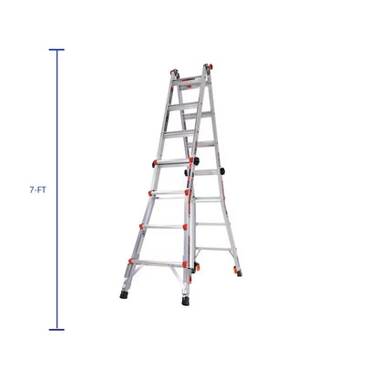 Little Giant Ladders Leveler M17 with Leg Levelers 18-ft Reach Type 1A - 300 lbs. Load Capacity Telescoping Multi-Position Ladder
