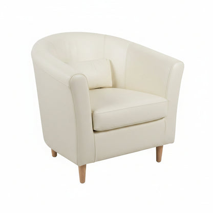 Ikea White Leather Club Chair