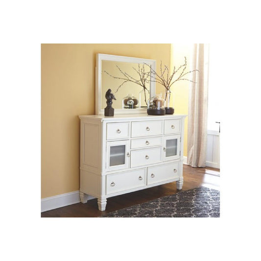 Ashley's Prentice White Dresser w/ Mirror