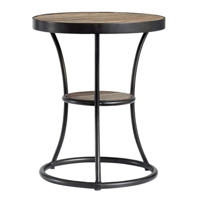 Distressed Wood & Metal End Table