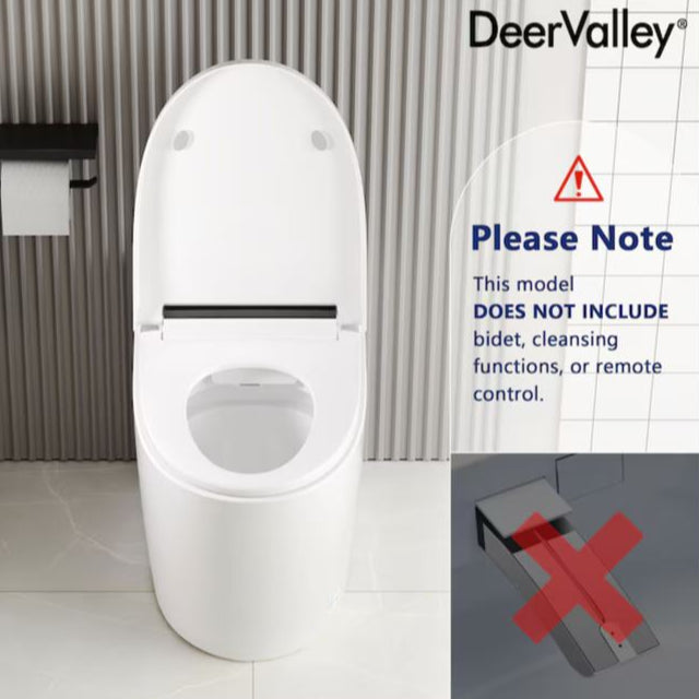 DeerValley Vertex White Single Elongated Standard Height Smart Close