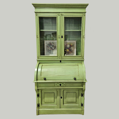 Antique Green Secretary/ Hutch