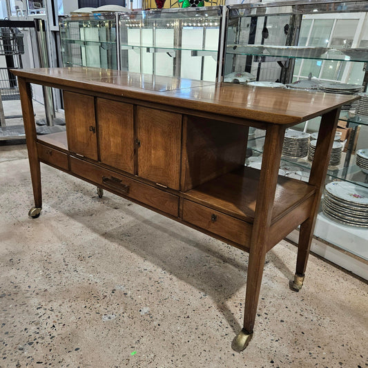 Mid Century Drop Front Bar Cart