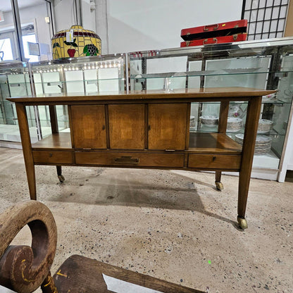 Mid Century Drop Front Bar Cart