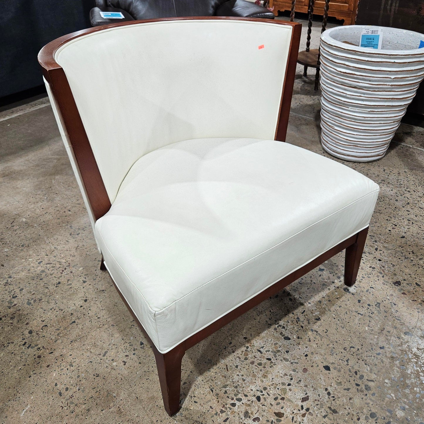 Upholstered Half Barrel Chair