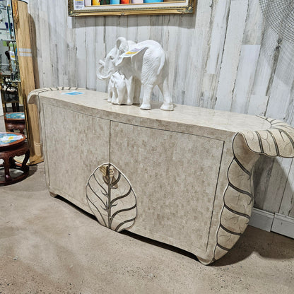 Retro Light Natural Sideboard with Leaf Motif