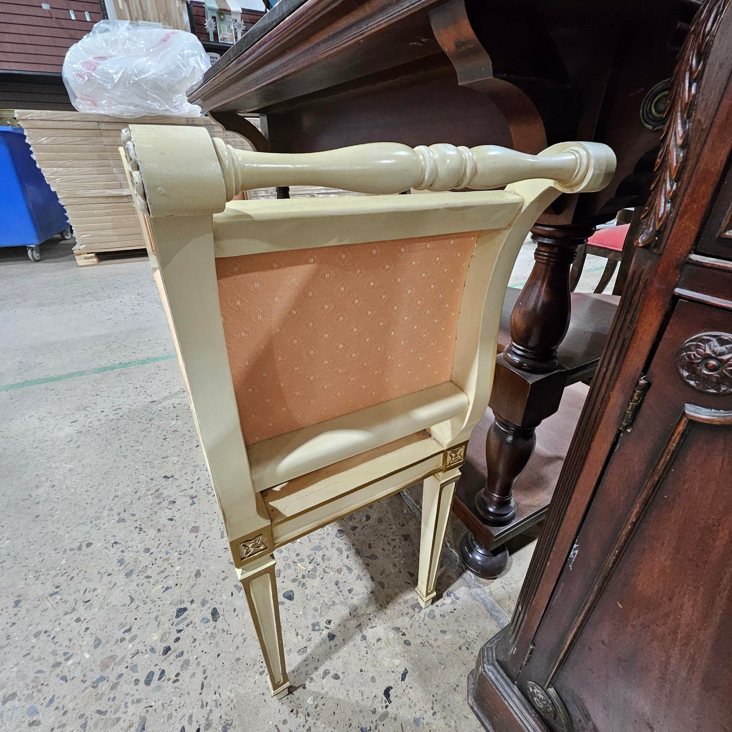 Painted Fabric Window Seat Bench