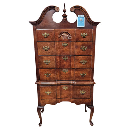 Queen Anne Style Cherry Traditional Style Highboy Chest of Drawers