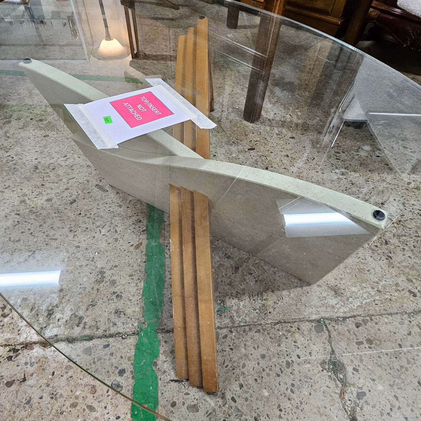 Vintage Glass and Wood Cocktail Table