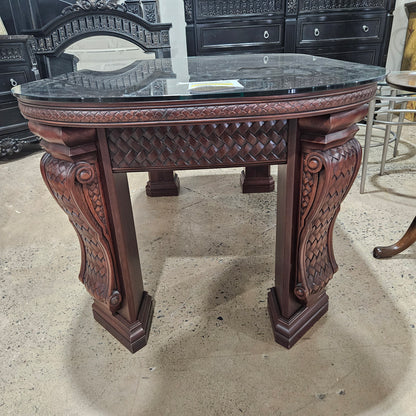 Glass Top Entryway Side Table