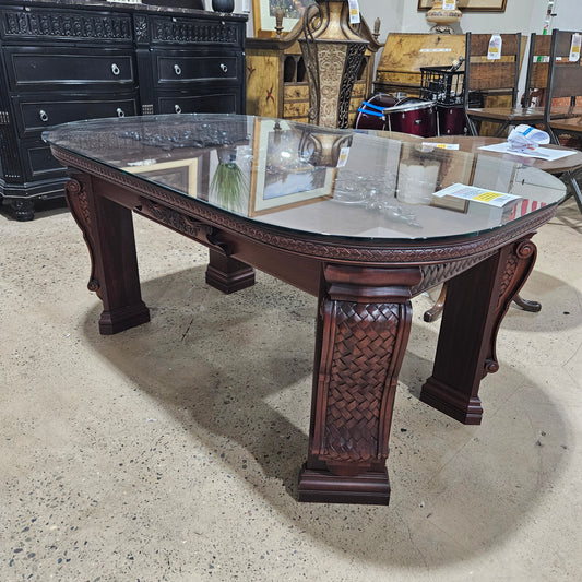 Glass Top Entryway Side Table