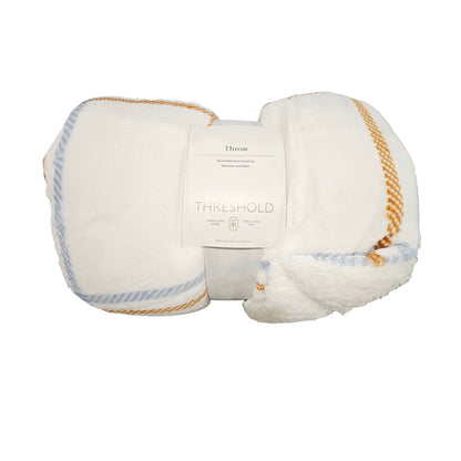 Plaid Plush Throw Blanket with Faux Shearling Reverse - Threshold™