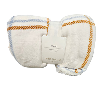 Plaid Plush Throw Blanket with Faux Shearling Reverse - Threshold™