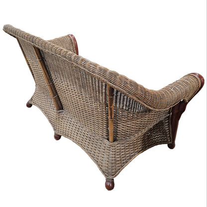 Antique Wicker Swan-Neck Settee