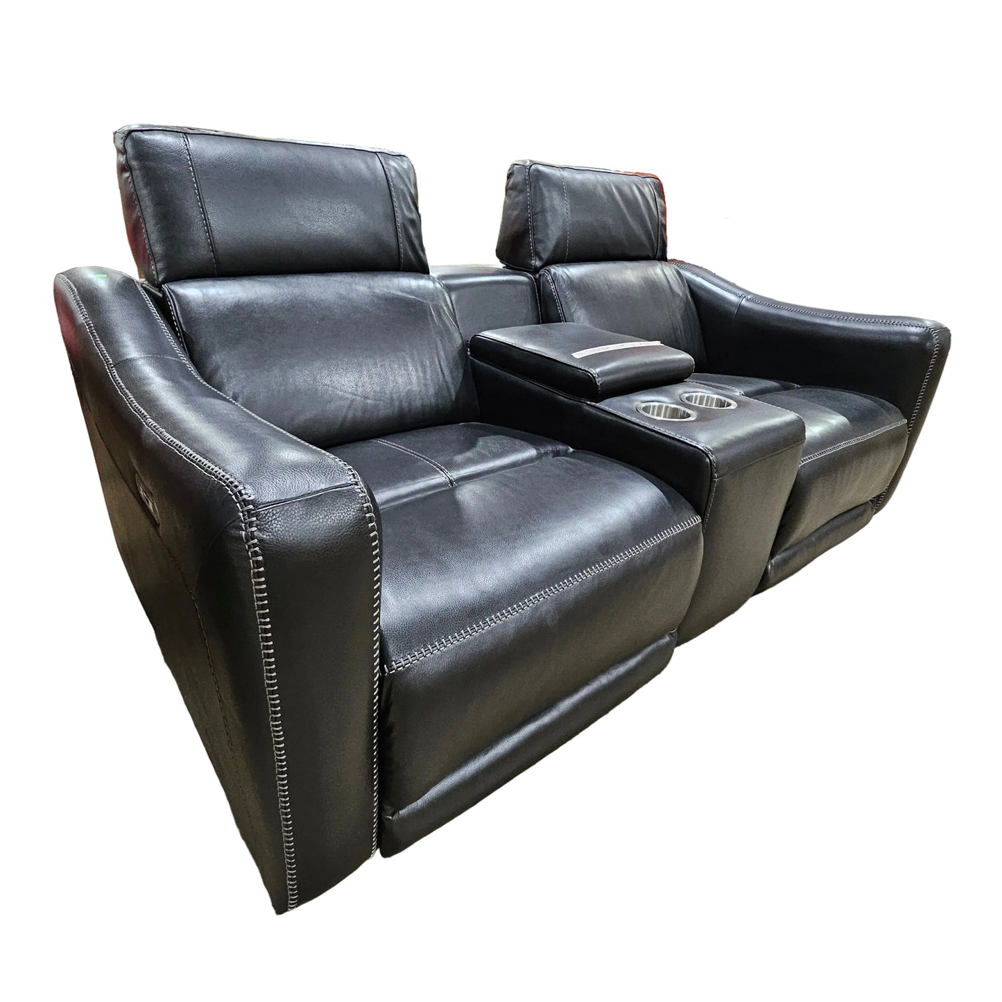 Giorno Leather Power Loveseat