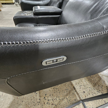 Giorno Leather Power Loveseat