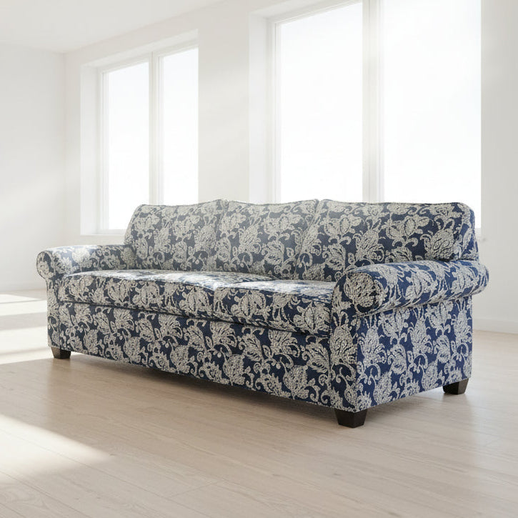 Ethan Allen Contemporary Paisley Upholstered Sofa