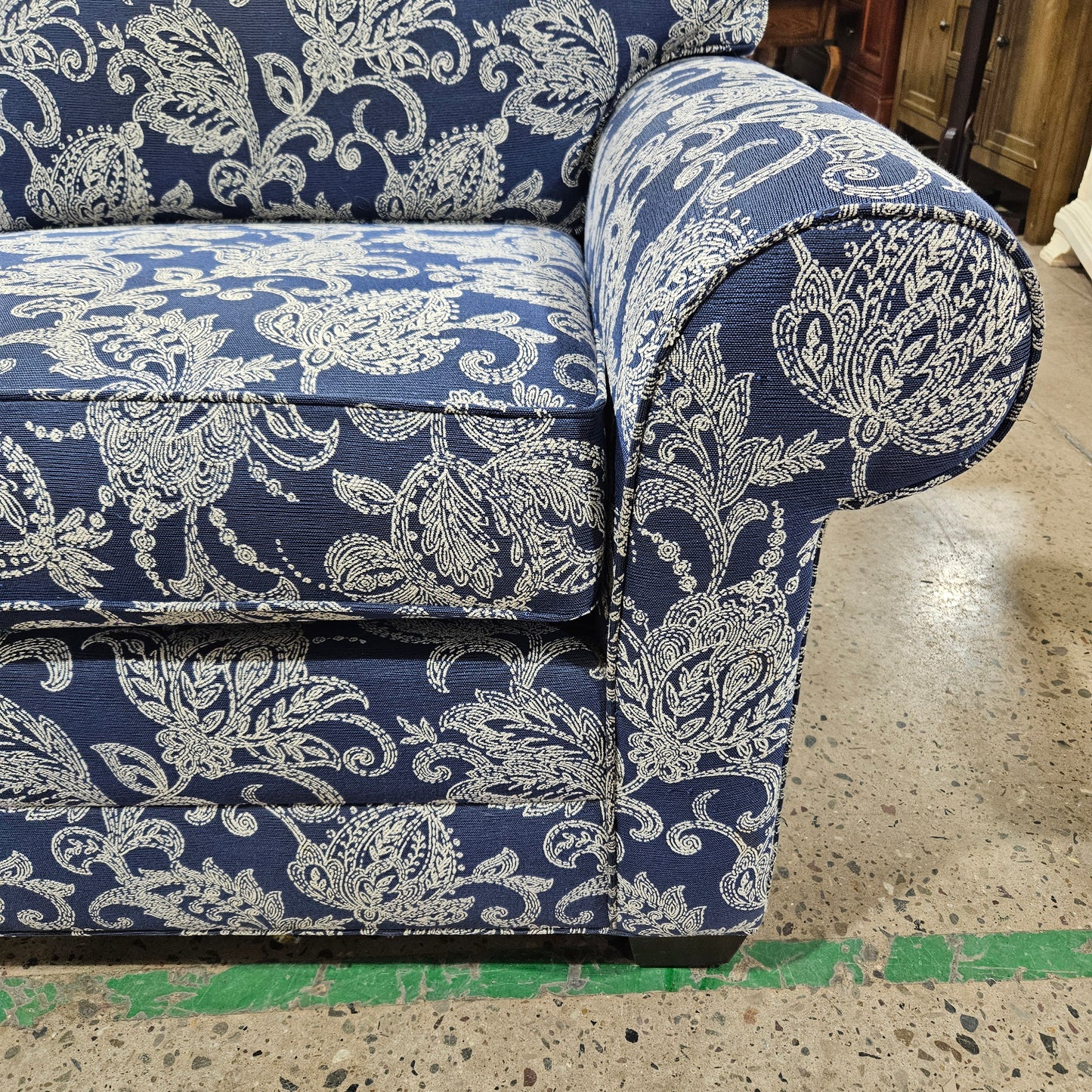 Ethan Allen Contemporary Paisley Upholstered Sofa