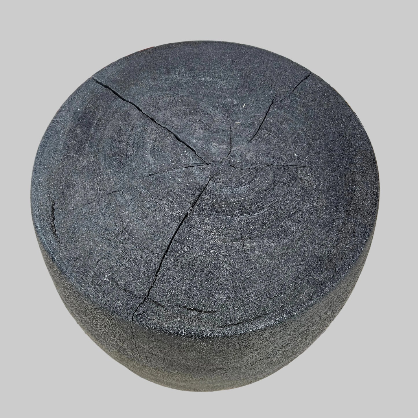 Andrianna Shamaris Charred Lychee Wood Drum Side Table or Stool