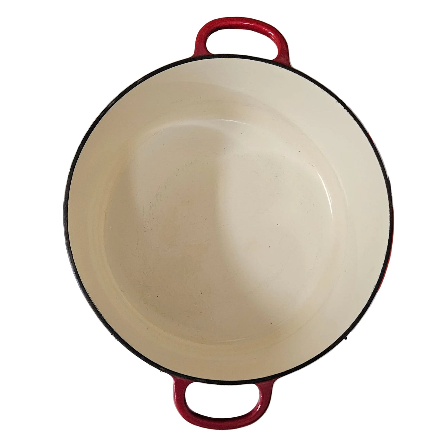 Vintage CHANTAL 6 Quart Dutch Oven Pot Brick Red Enameled Cast Iron with Lid