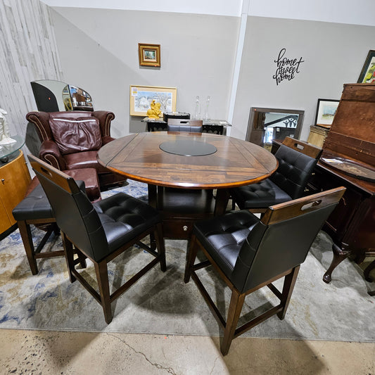 Convertible Dining Set W Lazy Susan