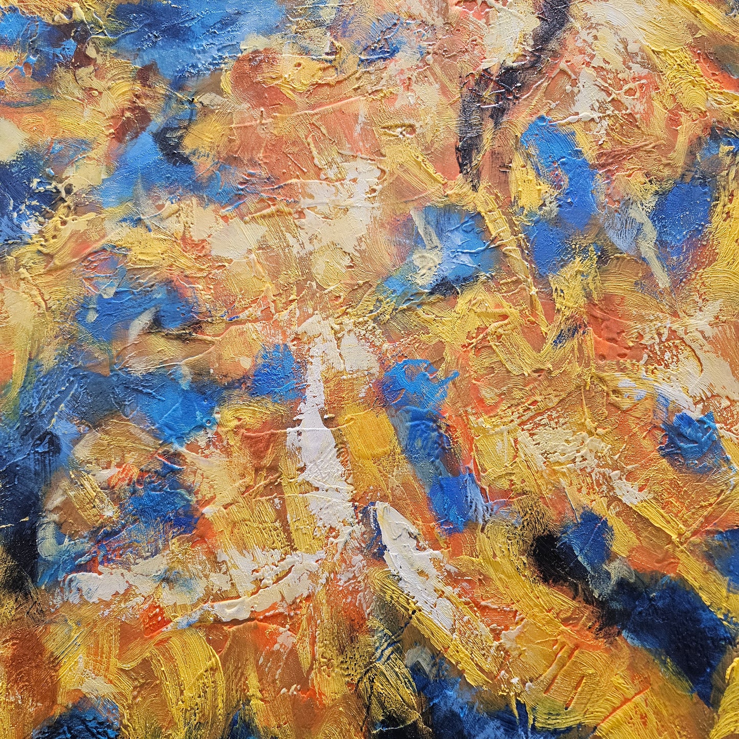 Signed Abstract Painting on Canvas by Hato