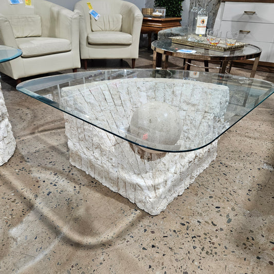 Vintage 1980s Postmodern Triangular Coffee Table