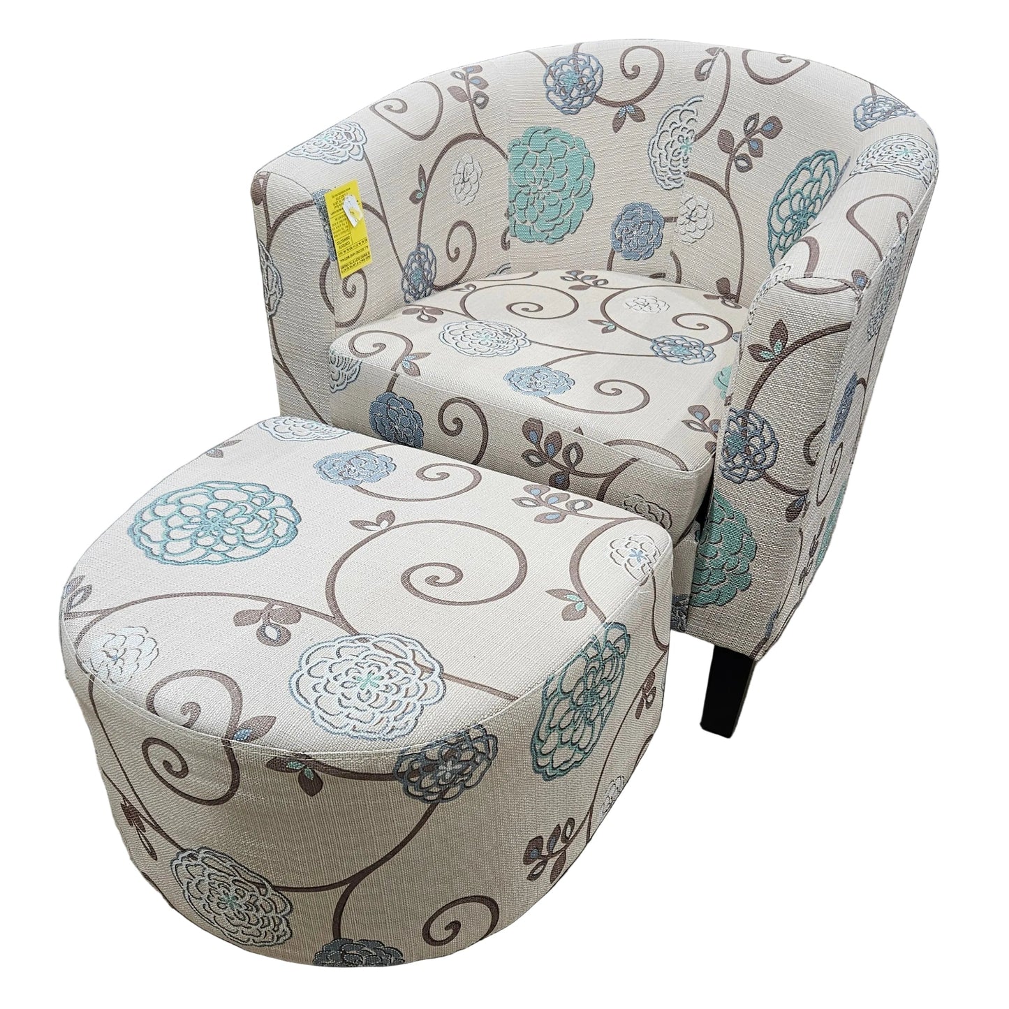 Accent Retro Living Room Chair with Ottoman