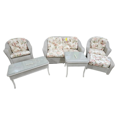 6 Piece Wicker Set with cushions