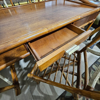 1960s Rattan Willow and Reed Desk With Chair
