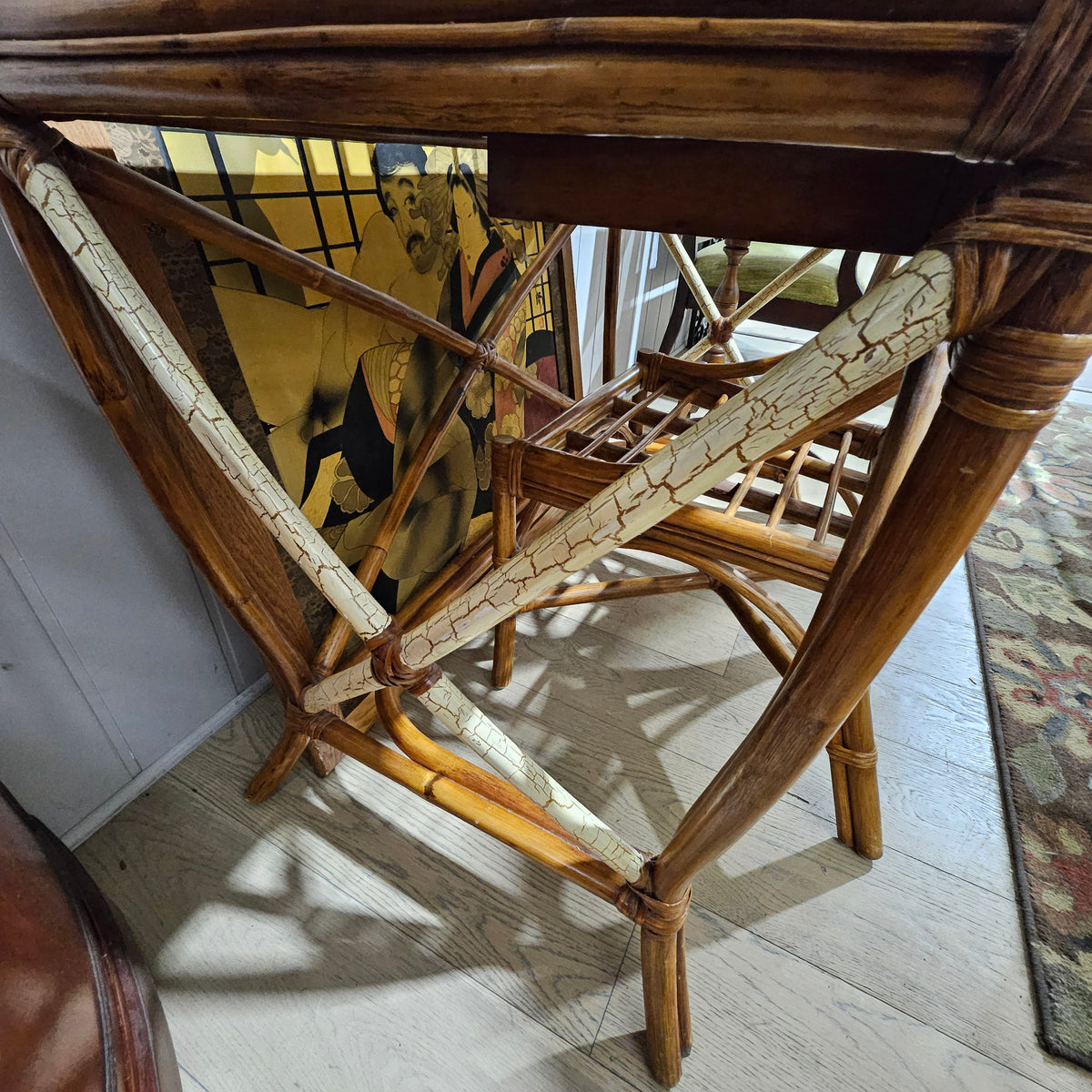 1960s Rattan Willow and Reed Desk With Chair