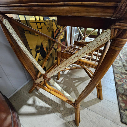 1960s Rattan Willow and Reed Desk With Chair
