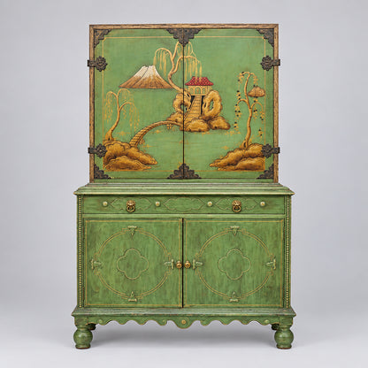 Vintage 1920s-1930s Chinoiserie Jacobean-Style Cabinet