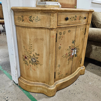 (New) Hand-Painted Demilune Cabinet