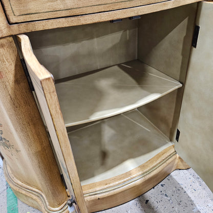(New) Hand-Painted Demilune Cabinet