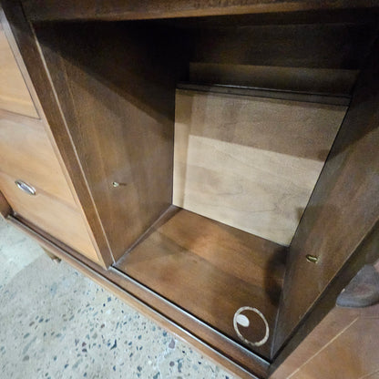 Mid-Century Modern Walnut Display Cabinet Hutch by Hooker Furniture