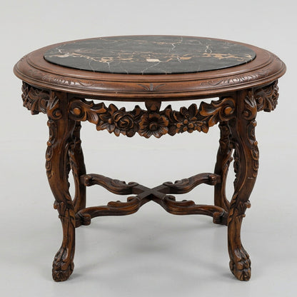 Vintage Wood/Marble Coffee Table